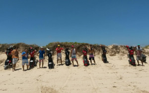 Imagem deste domingo na praia da Caueira