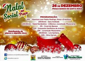 Natal Social na Praça é realizado pela Prefeitura de Simão Dias 