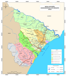 Nova divisão hidrográfica de Sergipe / Imagem: Semarh