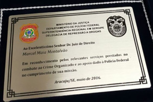 A homenagem foi feita pela A Delegacia de Repressão a Drogas da Superintendência Regional da Polícia Federal em Sergipe