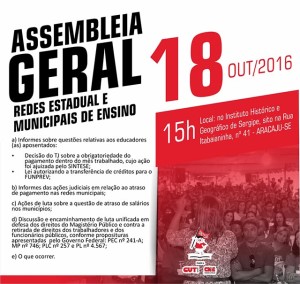 Assembleia geral acontecerá no dia 18