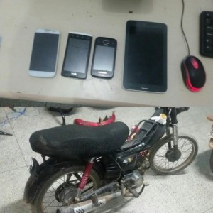 Motocicleta e aparelhos recuperados